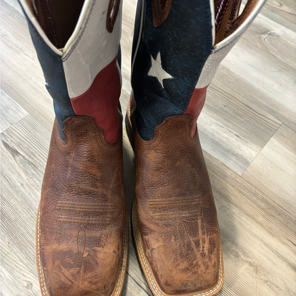 Twisted X Western Work Steel Toe Work Boots Brown & Texas Flag Size 10D - Picture 3 of 8
